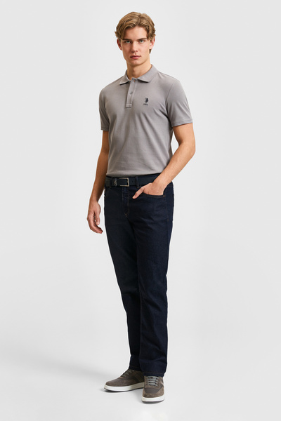 U.S. Polo Assn. Men's Slim Fit Polo Collar Gray Basic T-Shirt 50322304-Vr024