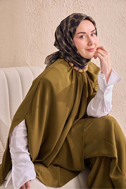 Silk Home Eșarfă din mătase twill Noiré Verde militar 90x90