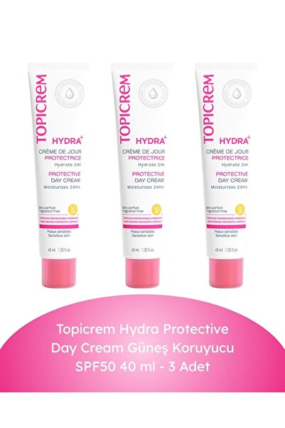 Topicrem Hydra Protective Day Cream Güneş Koruyucu SPF50 40 ml - 3 Adet