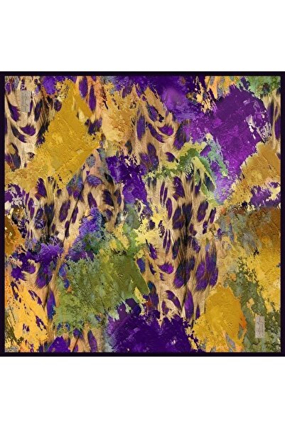 LA BOUTIQUE Sura Silk Scarf Purple Batik Pattern 2560 - 03