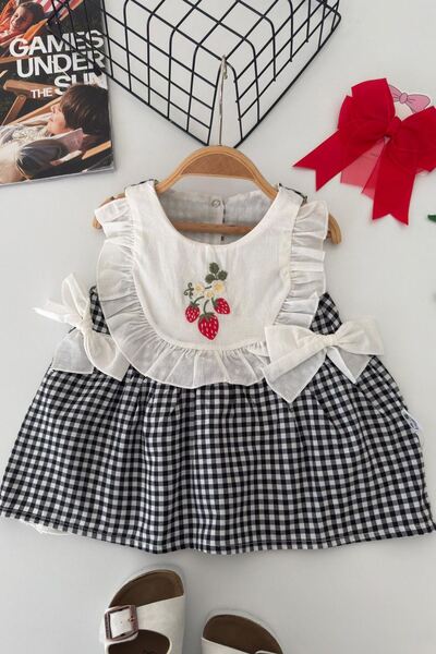 Minigimin Cicileri Miniğimin Cicileri Çilek İşleme Detaylı Pötikare Kız Bebek...