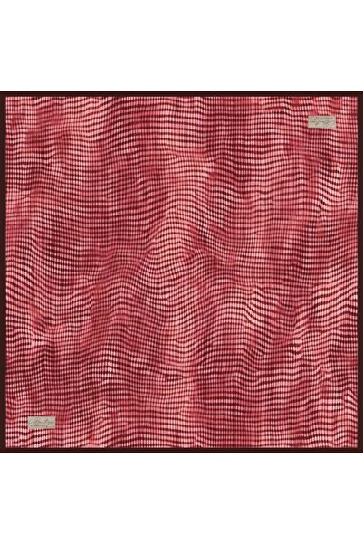 LA BOUTIQUE Tivil Silk Scarf Burgundy Mixed Pattern 2501 - 03