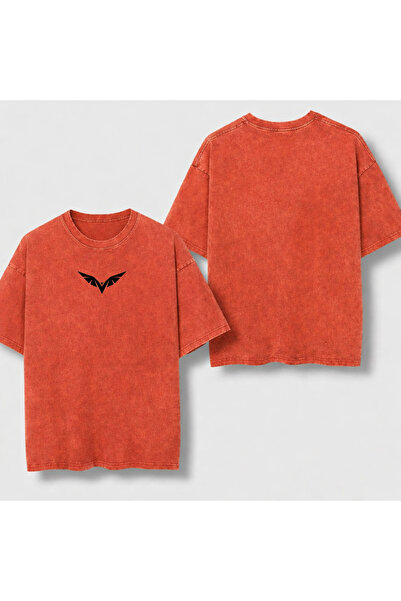 ZAVIXO Men's Oversize Washed Printed T-Shirt with Vintage Effect, Comfortable...