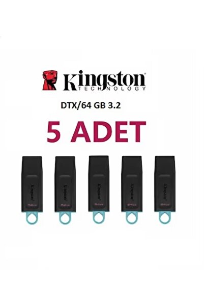 Kingston USB FLASH BELLEK 64GB 3.2 DTX/64 5 ADET