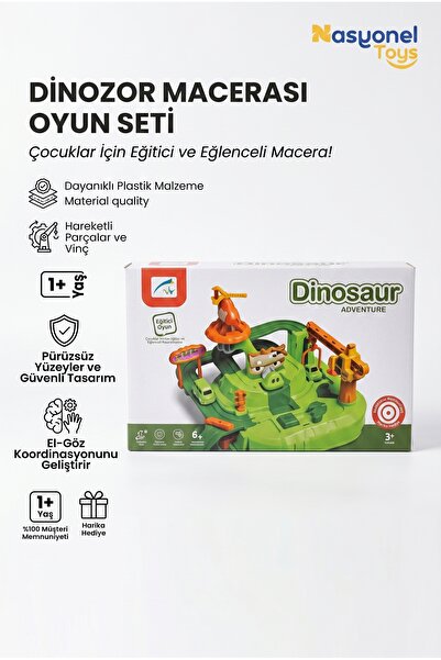 NASYONEL TOYS Dinozor Macerası Oyun Seti Çocuklar İçin Eğitici ve Eğlenceli O...