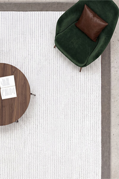 Estiva Home Ibiza Bej Beyaz Rengi Premium Biyeli Bukleli Modern Minimal Düz S...
