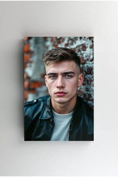 Efect Canvas Tablou Canvas - Portret Tanar Tunsoare Grunge