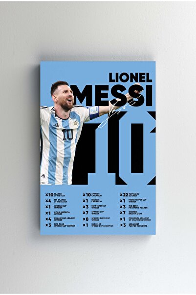 Efect Canvas Tablou Canvas - Lionel Messi Argentina Infografic V1