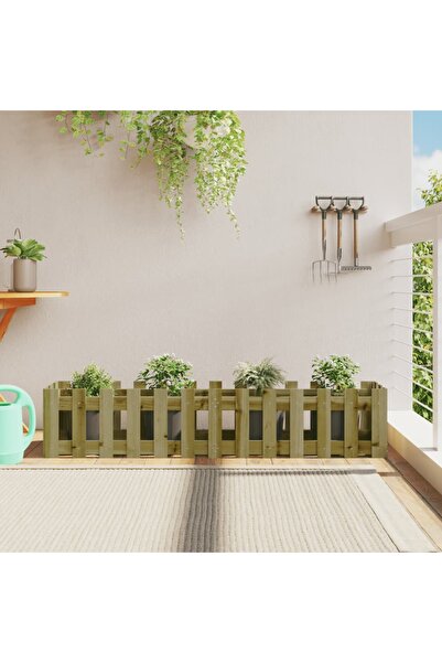 vidaxl Pat inaltat gradina design gard 150x30x30 cm lemn impregnat pin