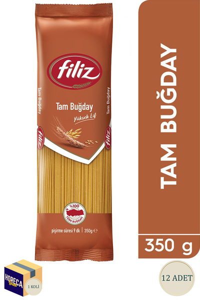 FİLİZ Tam Buğday Spagetti Makarna - 350 Gr - 12 Adet - Koli