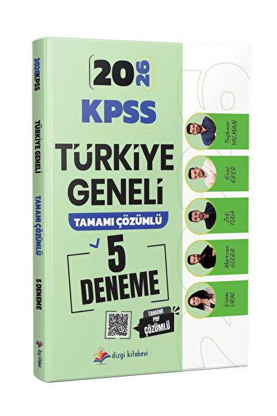 Dizgi Kitap 2026 KPSS Türkiye Geneli Tamamı PDF Çözümlü 5 Deneme Sınavı Enes ...