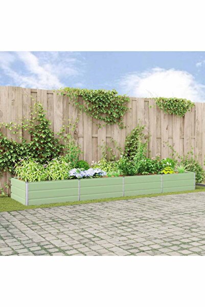 vidaxl Jardiniera Verde pastel 385 x 100 x 45 cm Otel Galvanizat