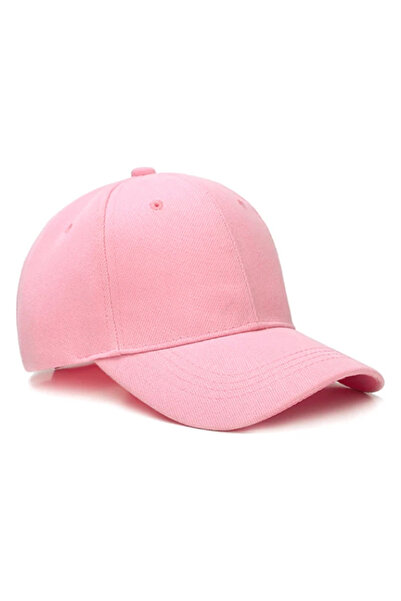 ELEVEN MARKETS Pink Color Sports Hat Adjustable from the Back Solid Color Women's Hat Cap