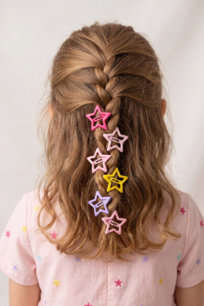Luludy Kids مشبك على شكل نجمة بـ 6 ألوان باستيل للفتيات