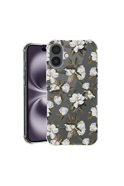bestcase Husă Antișoc pentru Apple iPhone 16, Florală - Flori de Magnolie Pas...