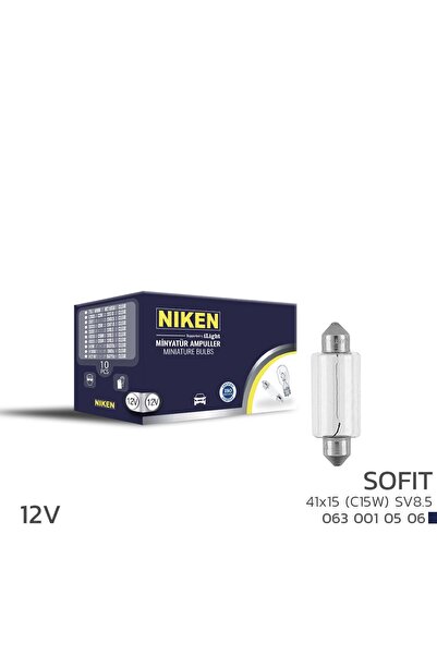 Niken Sofit Ampul 12V 41X15 (C15W) Sv8.5 10'Lu