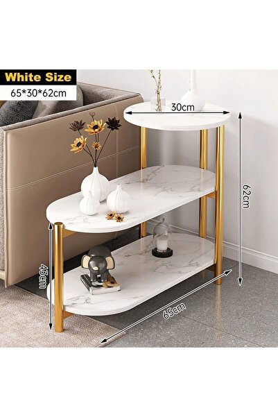 TOSHIONICS Italian Style Sofa Side Table - Multi-Layer Bedside Table luxury Small Coffee Table for Living Room, Bedroom, Sofa Side, Compact Space-Saving Design - Black