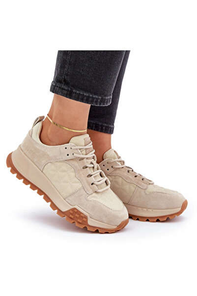 Big Star Shoes Adidași de damă din piele Big Star OO274A315 Sistem Hi-Poly Be...