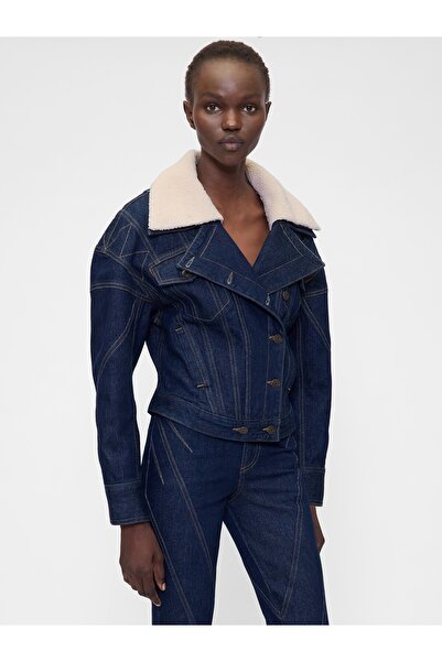 GAP Kadın Lacivert GapStudio Seamed Icon Denim Ceket