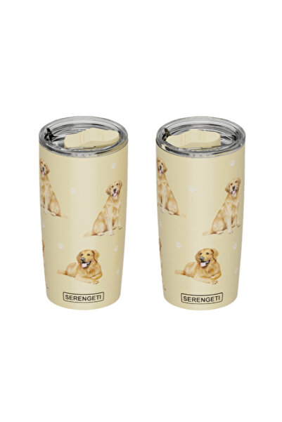E&S Pets كوب سيرينجيتي مطبوع عليه صورة الكلب جولدن ريتريفر، معزول بجدار مزدوج...