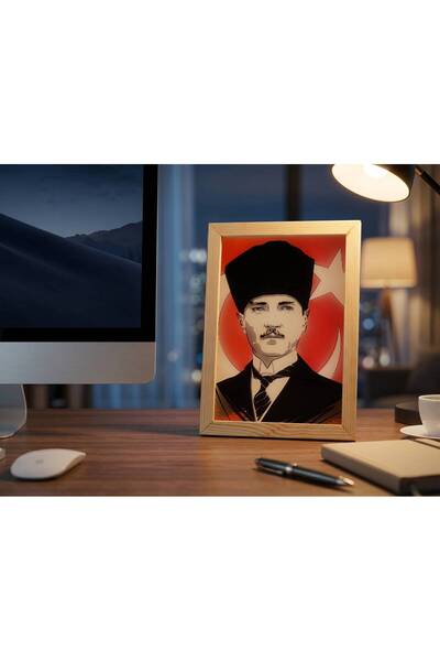 TABLOXY Hediyelik | Dekoratif LED Masaüstü Tablo ATATÜRK backlit art ışıklı 2...