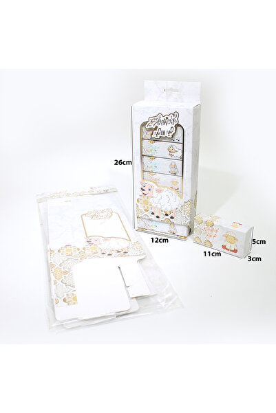 Generic Eid Al-Adha Paper Gift Boxes - Marble & Gold Design (12 Sets X 8 Boxes)