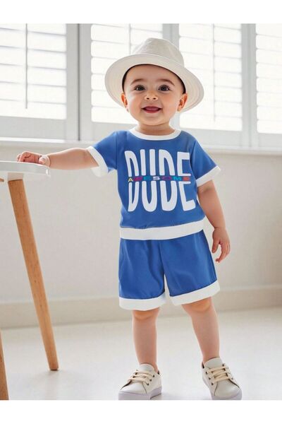 VESTIR BIEN Printed Summer Shorts-T-Shirt Bottom-Top Children's Set Cotton
