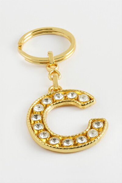 ZERO LAND Ilkeshop Yellow Colored Stone (11551) Letter Keychain-C