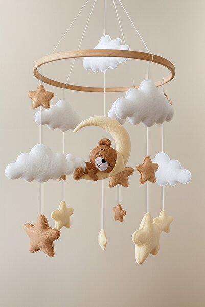 TREND METFİQ DECORATİON MÜZİKSİZ Premium El Yapımı Ayıcık Bebek Dönencesi - K...