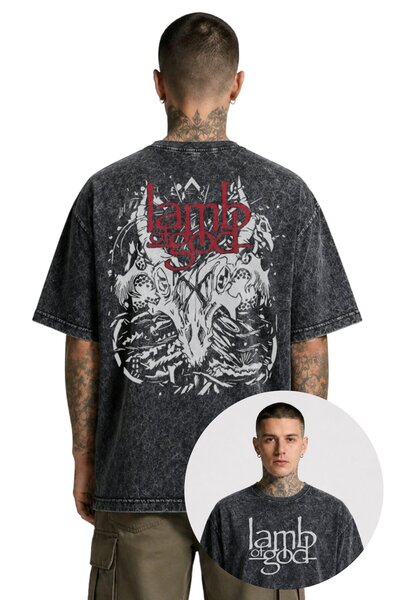 Fuddy Moda Unisex velika retro majica s leđnim printom Lamb Of God, periva
