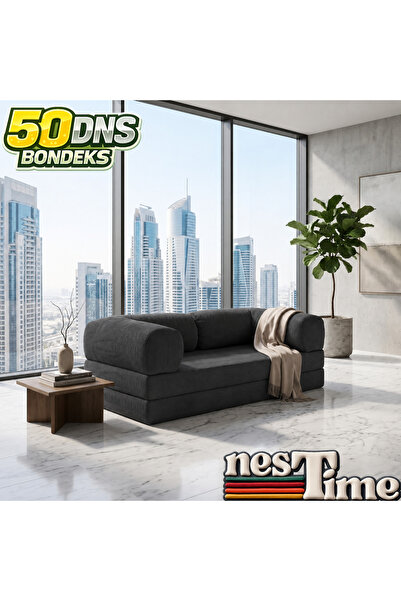 NESTİME 160×80 İKİ Kişilik Koltuk | Yatak Olabilen Tasarım | Çıkarılabilir ve...