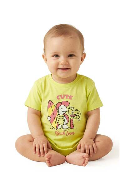AIKO Infant Girls “Cute Beach Lover” Printed Cotton T-Shirt