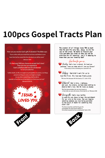 Choice B 100pcs Red Gospel Tract Card Plan Cards For Prayer Salvation Tracts ...