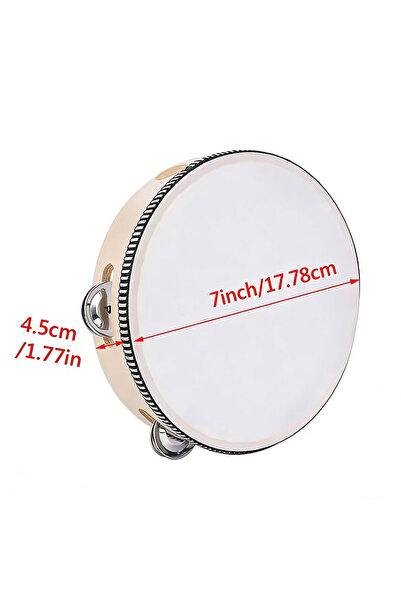 Choice1 7inch Wedding Tambourines Drum 4/7/10inch Wooden Hand Held Drum Metal...