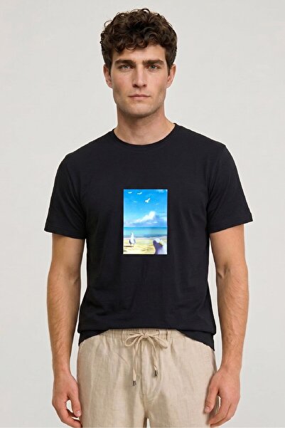 SMILE Gulliver Black Cotton Printed T-Shirt