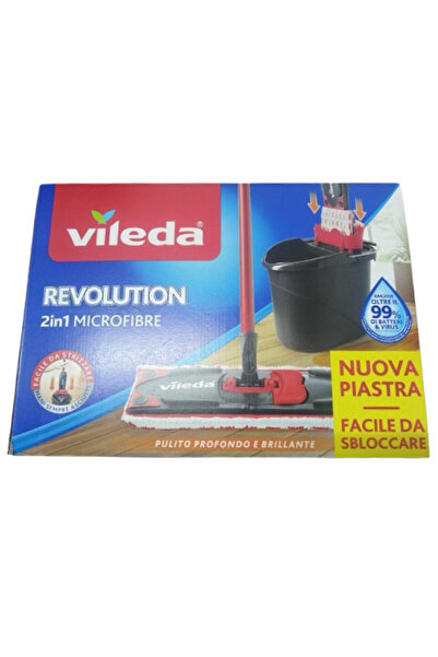 Vileda Set de curățare podele cu mop plat, găleată și 2 rezerve din microfibră