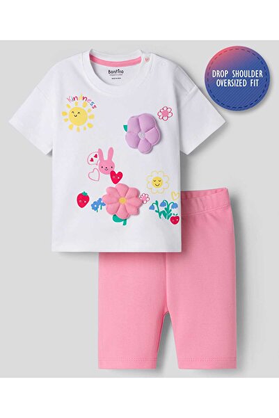 Bonfino 100% Cotton Drop Shoulder Oversized Half Sleeve T-Shirt & Shorts Set ...
