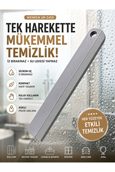 Mode Cool Tüm Düz Yüzeylerde Tek Harekette Su ve Kir Temizleyen Pratik Siliko...