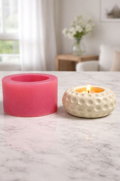 Candle Holder Silicone Mold - Stone Fresh Mold - Casting Mold M5433