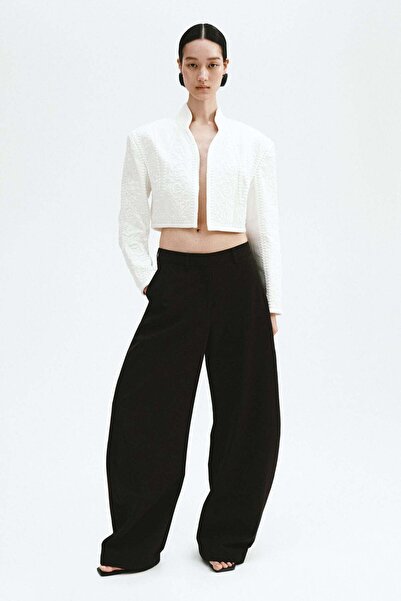 H&M Linen-blend bolero blazer