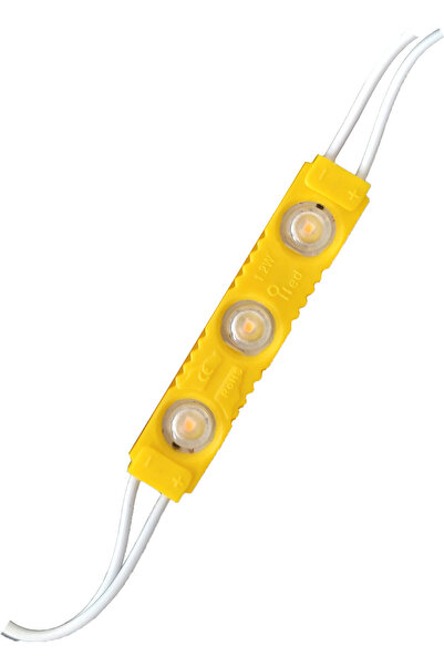 Rodevino 12V 3'lü Mercekli Sarı Amber Modül Led 2835 1.5W Ledli Aydınlatma