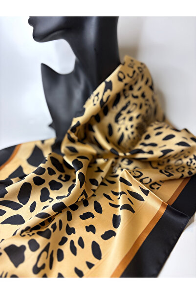 BHR AKSESUAR Eșarfă pătrată cu model leopard, cu două fețe (70x70 cm)