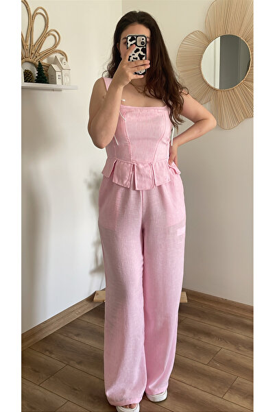 Nihanello Butik بدلة كورسيه وردية اللون