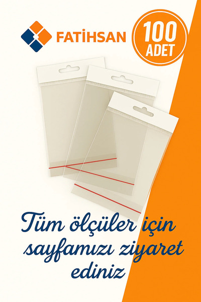 FATİHSAN Şeffaf Yapışkanlı Askılı Poşet 30x40 – OPP Ambalaj Jelatin (100 Adet...