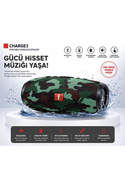 Tastech Charge3 Bluetooth Hoparlör Usb ve Hafıza Kartı Girişli Fm Radyolu Şar...