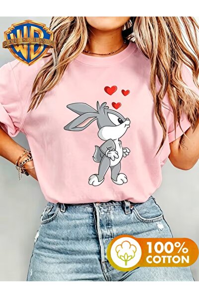 H&GHAMLEGİYİM TRICOU UNISEX OVERSIZE CU IMPRIMEU, CU GULER ROTUND, PENTRU FEMEI