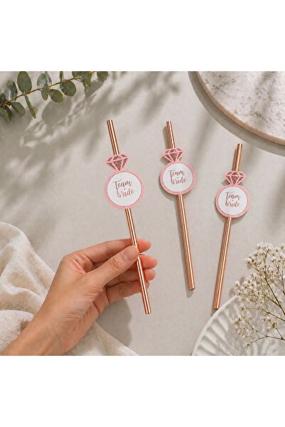 Partiden Bride Fiğürlü Kağıt Pipet 10 Adet