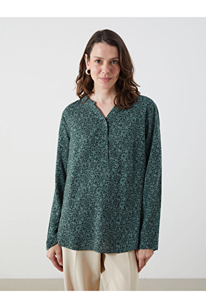 LC Waikiki Croc Collar Patterned Blouse