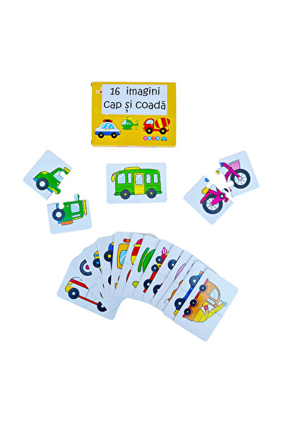 Junios Joc educativ de asociere din 2 piese, 16 imagini, Vehicule