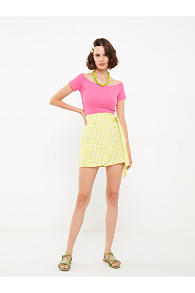 LC Waikiki Plaid Poplin Women's Skirt with Zippered Waist